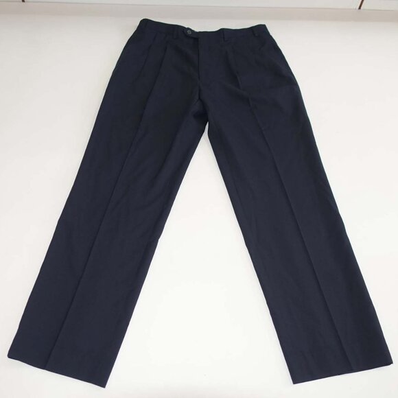 Lauren Ralph Lauren Men's Total Comfort Dress Pants 36 x 32.5 Navy Blue Slacks - Picture 1 of 6